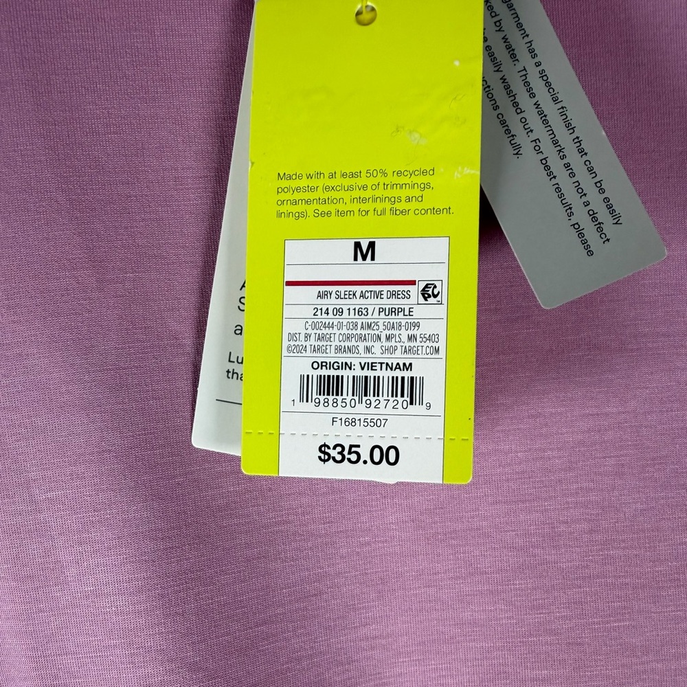 ALL IN MOTION NWT airy sleek active dress -purple -medium - Picture 8 of 13
